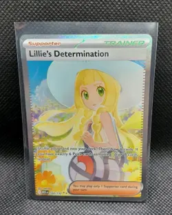 Pokemon Mega Evolution: Lillie’s Determination SIR HOLO 184/132 SUPER CLEAN - Image 1