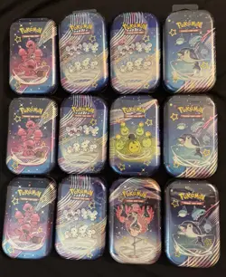 12X Pokemon TCG Scarlet & Violet Paldean Fates Mini Tins SEALED NEW - Image 1