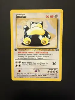 Pokemon TCG Snorlax Jungle Card 27/64 Regular No Holo, First Edition LP - Image 1