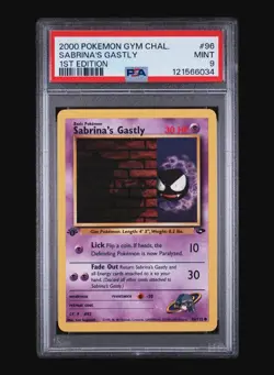 SABRINA’S GASTLY 96/132 1st EDITION - GYM CHALLENGE ‘00 POKEMON CARD- PSA 9 MINT - Image 2