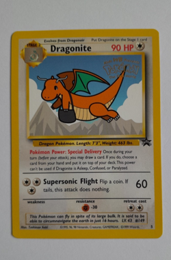 Vintage Pokemon Dragonite Black Star Promo No 5 Card World Championship 2000 - Image 1