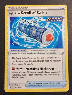Pokemon Battle Styles Rapid Strike Scroll Of Swirls Trainer Uncommon Card... - Image 1