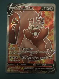 Pokemon TCG Greedent v Fusion Strike Holo Full Art Ultra Rare Card 256/264 - Image 1