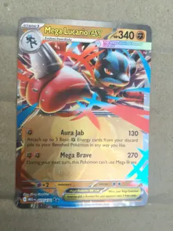 077/132 - Mega Lucario EX English Original Pokemon Individual Holographic Card - Image 1