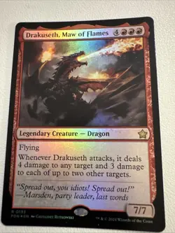 Drakuseth, Maw of Flames (NM Foil) FDN-0193 Rare MTG - Image 1