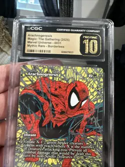 Arachnogenesis (Borderless) 0031 - Spider-Man - MTG CGC Pristine 10 Pop 1 🔥 - Image 4