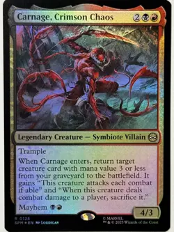 2025 Marvel's Magic The Gathering MTG R 0125 Carnage Crimson Chaos Foil MINT - Image 1