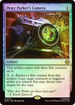 SPM Foil PETER PARKER'S CAMERA 1x Rare Magic Spider-Man MTG NM - Image 1