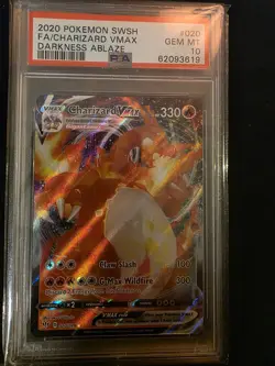 Full Art Charizard VMax 020/189 Darkness Ablaze PSA 10 GEM MINT Pokemon Card - Image 1