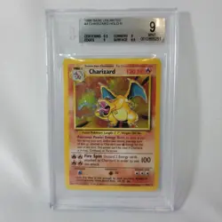 Pokemon Charizard Base Set Unlimited Holo Rare #4 BGS 9 Mint - w/ Subgrades - Image 1