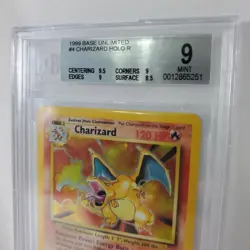 Pokemon Charizard Base Set Unlimited Holo Rare #4 BGS 9 Mint - w/ Subgrades - Image 3