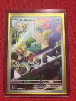 Pokemon TCG Bulbasaur Holo Card 143/142 Stellar Crown Illustration Rare Full Art - Image 1