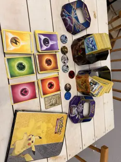 Pokemon Card LOT #3-Childhood Collection, BOOK Filled With Cards & Metal Cases - Image 1