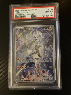 N's Reshiram 167/159 Sv09: Journey Together Illustration Rare Card PSA 10 - Image 1