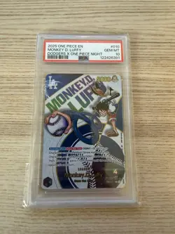 PSA 10 GEM MINT One Piece Los Angeles Dodgers Monkey D. Luffy Promo Card English - Image 1