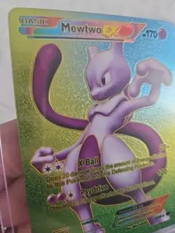 Mewtwo GX Rainbow Foil Fan Art Textured Collector Pokemon Card 098/099 - Image 4