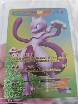 Mewtwo GX Rainbow Foil Fan Art Textured Collector Pokemon Card 098/099 - Image 5