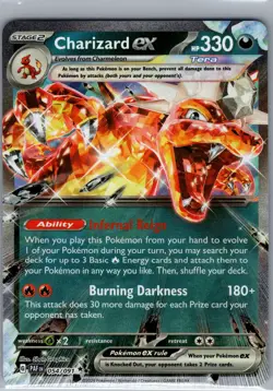 Charizard ex 054/091 SV: Paldean Fates - Pokemon Card - NM - Image 1