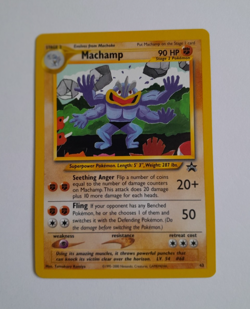 Vintage Pokemon Machamp Black Star Promo Card No 43 World Championship 2000 - Image 1