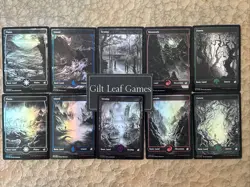 MTG *Midnight Hunt Full Art Foil Basic Land Complete Set (10 Total)* (NM) - Image 1