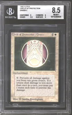 Magic MTG Alpha Circle of Protection: Green BGS 8.5 (9, 8, 8.5, 9) NEAR MINT NM - Image 1