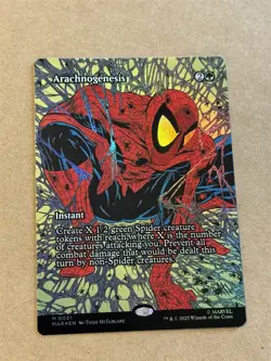 mtg borderless foil Arachnogenesis, Marvel Spiderman set, unplayed - Image 1