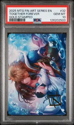 MTG Final Fantasy Art Series #32 Together Forever Gold PSA 10 FFX Yuna Tidus - Image 1