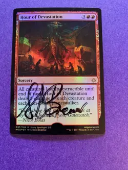 MTG Magic Hour Of Devastation FOIL Signed Artist Proof x1 HOU Simon Dominic - Image 1