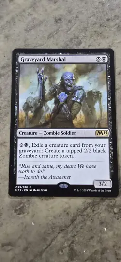 Graveyard Marshal Core Set 2019 Regular Creature Zombie Soldier Rare MTG - Image 1