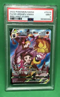 PSA 9 Mint SS Urshifu VMAX FA 2022 Pokemon SWSH Brilliant Stars TG19 Full Art - Image 1