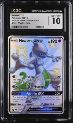 MEWTWO GX Shiny Vault Holo Hidden Fates #SV59 CGC 10 Pokemon [Nostalgium] - Image 1