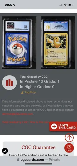2003 Pokemon Pikachu - 012 (EX Series Collector's Tin) 012 CGC 10 Pristine Pop 4 - Image 3