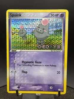 Pokemon Deoxys Spoink 76/107 Holo Stamped Common 2005 - Image 1
