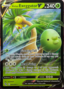 Alolan Exeggutor V Ultra Rare - 005/078 - Pokemon Go Pokemon 2022 - Image 1