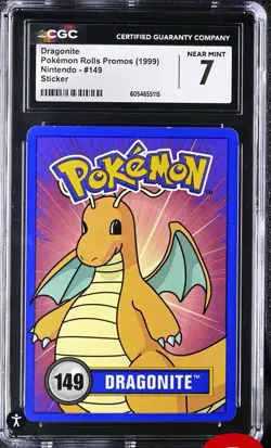 CGC 7 Dragonite Pokemon Rolls Promo #149 Rare 1999 Nintendo Graded Promo PSA BGS - Image 1
