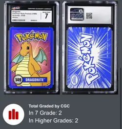 CGC 7 Dragonite Pokemon Rolls Promo #149 Rare 1999 Nintendo Graded Promo PSA BGS - Image 3