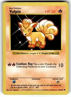 Pokemon - Base Set Shadowless - Vulpix 68/102 - Common LP - Image 1