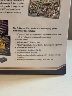 Pokemon TCG Surging Sparks Elite Trainer Box ETB Factory Sealed - Image 3