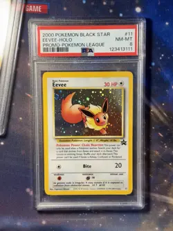 2000 Pokemon: Eevee #11 Black Star Promo Holo - PSA 8 NM-MINT - Pokemon League - Image 2