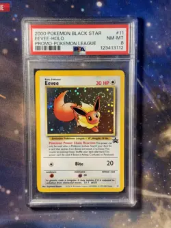 2000 Pokemon: Eevee #11 Black Star Promo Holo - PSA 8 NM-MINT - Pokemon League - Image 4