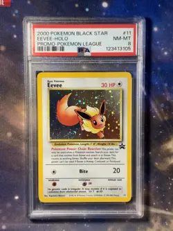 2000 Pokemon: Eevee #11 Black Star Promo Holo - PSA 8 NM-MINT - Pokemon League - Image 5