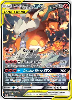 Reshiram & Charizard GX SM201 Sm Holo for sale online - Image 2