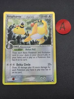Pokemon TCG 2006 Ampharos (Delta Species) 1/101 Dragon Frontiers Holo -A - Image 1
