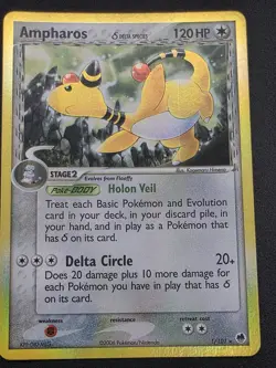 Pokemon TCG 2006 Ampharos (Delta Species) 1/101 Dragon Frontiers Holo -A - Image 2
