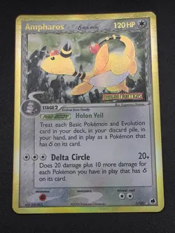 Pokemon TCG 2006 Ampharos (Delta Species) 1/101 Dragon Frontiers Reverse Holo -B - Image 2