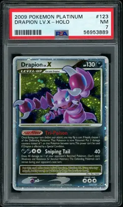 2009 Pokemon Platinum Drapion Lv.X Holo #123 PSA 7 NM - Image 1