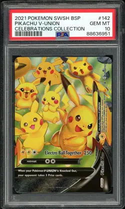 2021 Pokemon Pikachu V-Union Celebrations Collectio #142 PSA 10 GEM MINT - Image 1