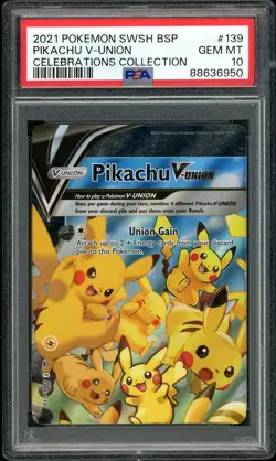 2021 Pokemon Pikachu V-Union Celebrations Collectio #139 PSA 10 GEM MINT - Image 1