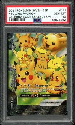 2021 Pokemon Pikachu V-Union Celebrations Collectio #141 PSA 10 GEM MINT - Image 1