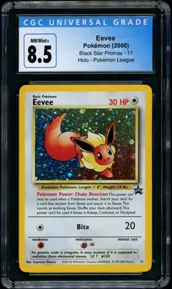 2000 Pokemon Eevee Holo #11 League Black Star Promos CGC 8.5 - Image 1